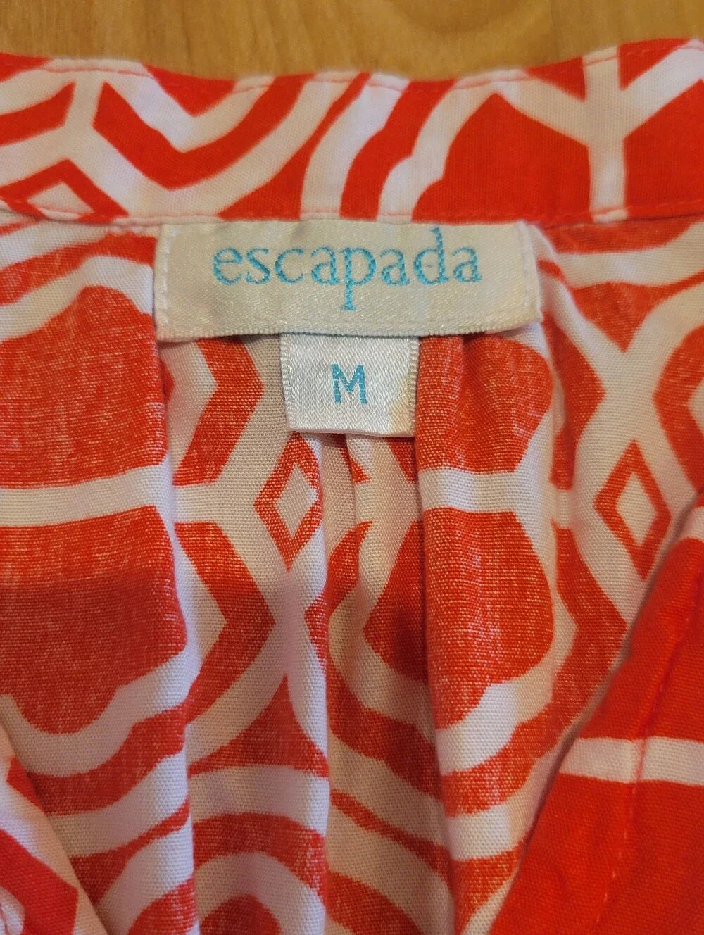 Escapada Red Geometric Tie-Waist Mini Dress Size M